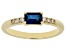 Pre-Owned Blue Lab Sapphire with White Zircon 18k Yellow Gold Over Silver September Birthstone Ring