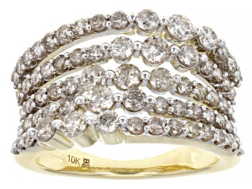 Picture of Pre-Owned Diamond 10k Yellow Gold Wide Band Ring 2.00ctw