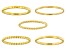 Pre-Owned 18k Yellow Gold Over Sterling Silver Band Ring Set of 5
