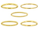 Pre-Owned 18k Yellow Gold Over Sterling Silver Band Ring Set of 5