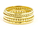 Pre-Owned 18k Yellow Gold Over Sterling Silver Band Ring Set of 5