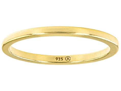 Pre-Owned 18k Yellow Gold Over Sterling Silver Band Ring Set of 5