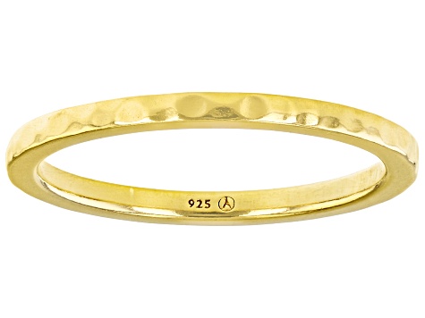 Pre-Owned 18k Yellow Gold Over Sterling Silver Band Ring Set of 5