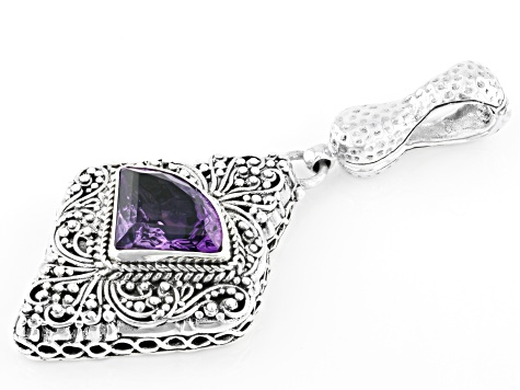Pre-Owned Purple Amethyst Silver Enhancer Pendant 4.68ct