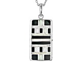 Pre-Owned Multi-Color Lab Created Opal, Onyx Rhodium Over Silver Enhancer With Chain .74ctw