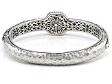 Pre-Owned Black Spinel Sterling Silver Bangle Bracelet 5.53ct