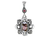 Pre-Owned Pink Opal W/ Bronze & Pale Plum™ Topaz Silver Enhancer Pendant .30ct