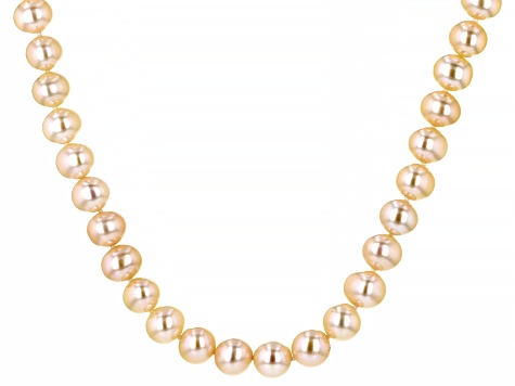 Pre-Owned Peach Cultured Freshwater Pearl Rhodium Over Sterling Silver 18 Inch Strand Necklace