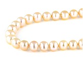 Pre-Owned Peach Cultured Freshwater Pearl Rhodium Over Sterling Silver 18 Inch Strand Necklace