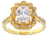 Pre-Owned White Cubic Zirconia 1k Yellow Gold Ring 2.35ctw