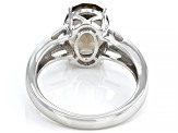 Pre-Owned Brown Smoky Quartz Rhodium Over Sterling Silver Solitaire Ring 2.16ctw