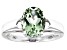 Pre-Owned Green Prasiolite Rhodium Over Sterling Silver Solitaire Ring 2.25ct