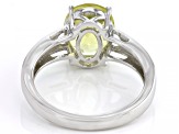 Pre-Owned Yellow Quartz Rhodium Over Sterling Silver Solitaire Ring 2.25ct