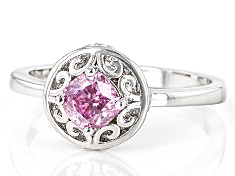 Pre-Owned Moissanite Platineve solitaire ring .60ct