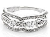 Pre-Owned White Diamond Rhodium Over Sterling Silver Band Ring 0.33ctw