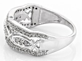 Pre-Owned White Diamond Rhodium Over Sterling Silver Band Ring 0.33ctw