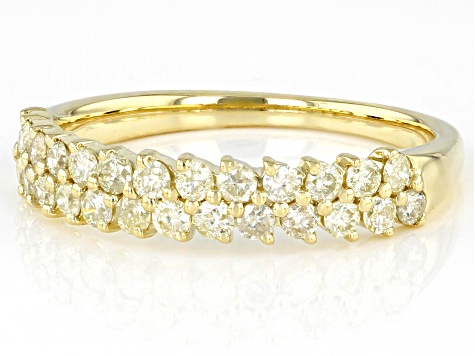 Pre-Owned Natural Light Yellow Diamond 10k Yellow Gold Band Ring 0.60ctw