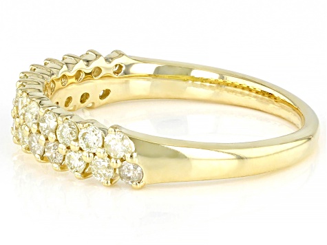 Pre-Owned Natural Light Yellow Diamond 10k Yellow Gold Band Ring 0.60ctw