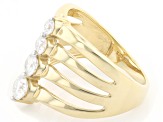 Pre-Owned Moissanite 14K Yellow Gold Over Silver Ring .82ctw DEW