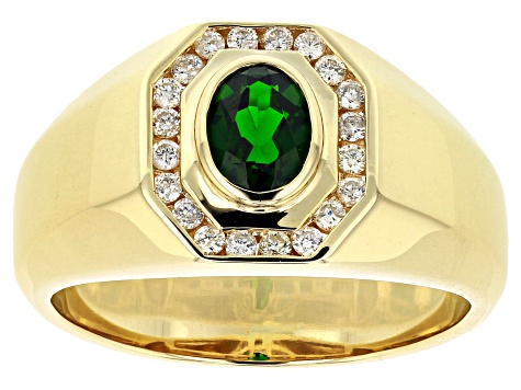 Pre-Owned Green Chrome Diopside 10k Yellow Gold Mens Ring .97ctw