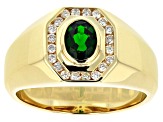 Pre-Owned Green Chrome Diopside 10k Yellow Gold Mens Ring .97ctw