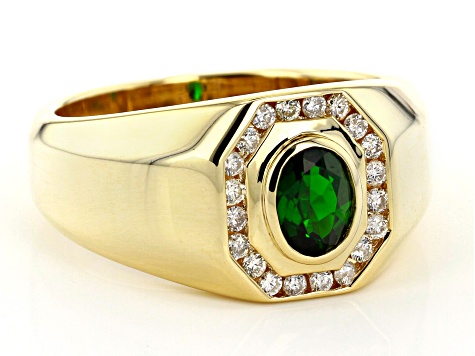 Pre-Owned Green Chrome Diopside 10k Yellow Gold Mens Ring .97ctw