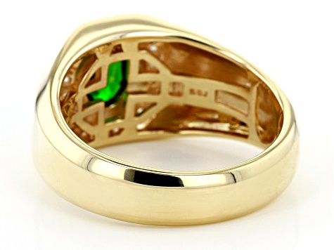 Pre-Owned Green Chrome Diopside 10k Yellow Gold Mens Ring .97ctw