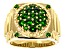 Pre-Owned Green Chrome Diopside 10k Yellow Gold Mens Ring 1.78ctw