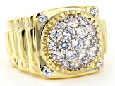 Pre-Owned White Zircon 10k Yellow Gold Mens Ring 2.08ctw
