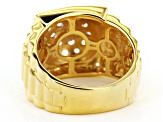 Pre-Owned White Zircon 10k Yellow Gold Mens Ring 2.08ctw