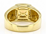 Pre-Owned Multi Color Square Cushion Ethiopian Opal 10k Yellow Gold Men's Ring 1.15ctw