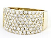 Pre-Owned White Diamond 14k Yellow Gold Wide Band Ring 1.50ctw