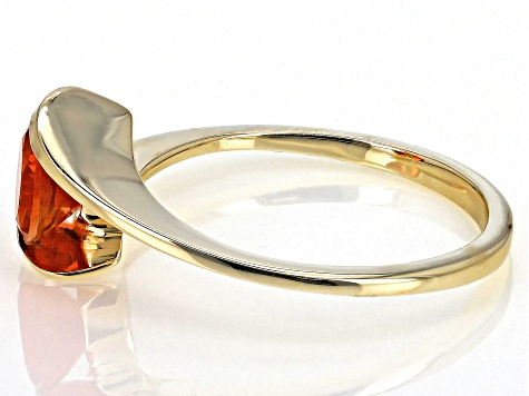Pre-Owned Orange Fire Opal 10k Yellow Gold Solitaire Ring 0.46ct