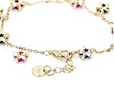 Pre-Owned Purple Amethyst 18k Yellow Gold Over Sterling Silver Childrens Bracelet 1.96ctw