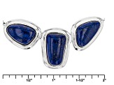 Pre-Owned Blue Lapis Lazuli Sterling Silver 3-Stone Necklace