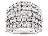 Pre-Owned White Diamond 10k White Gold Wide Band Ring 3.00ctw