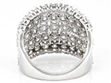 Pre-Owned White Diamond 10k White Gold Wide Band Ring 3.00ctw