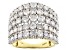 Pre-Owned White Diamond 10k Yellow Gold Wide Band Ring 3.00ctw