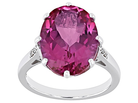 Pre-Owned Pink Topaz Rhodium Over Sterling Silver Ring 9.83ctw