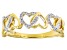 Pre-Owned White Diamond 14k Yellow Gold Over Sterling Silver Heart Link Ring 0.10ctw