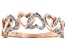 Pre-Owned White Diamond 14k Rose Gold Over Sterling Silver Heart Link Ring 0.10ctw