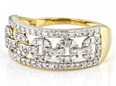 Pre-Owned White Diamond 14k Yellow Gold Open Design Ring 0.45ctw