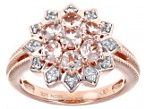 Pre-Owned Peach Morganite 18k Rose Gold Over Sterling Silver Ring 1.08ctw