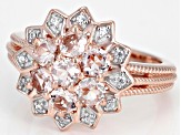 Pre-Owned Peach Morganite 18k Rose Gold Over Sterling Silver Ring 1.08ctw