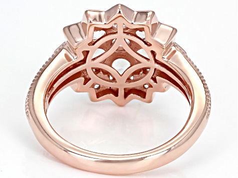 Pre-Owned Peach Morganite 18k Rose Gold Over Sterling Silver Ring 1.08ctw