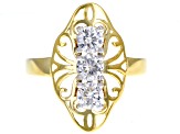 Pre-Owned Moissanite 14k Yellow Gold Over Silver Ring .99ctw DEW
