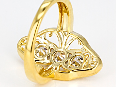 Pre-Owned Moissanite 14k Yellow Gold Over Silver Ring .99ctw DEW