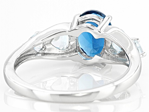 Pre-Owned London Blue Topaz Rhodium Over Silver Ring 2.10ctw