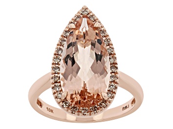 Picture of Pre-Owned Peach Morganite 10k Rose Gold Ring 5.71ctw