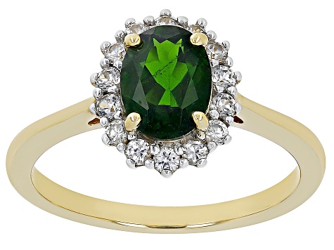 Pre-Owned Green Chrome Diopside 18k Yellow Gold Over Sterling Silver Ring 1.60ctw